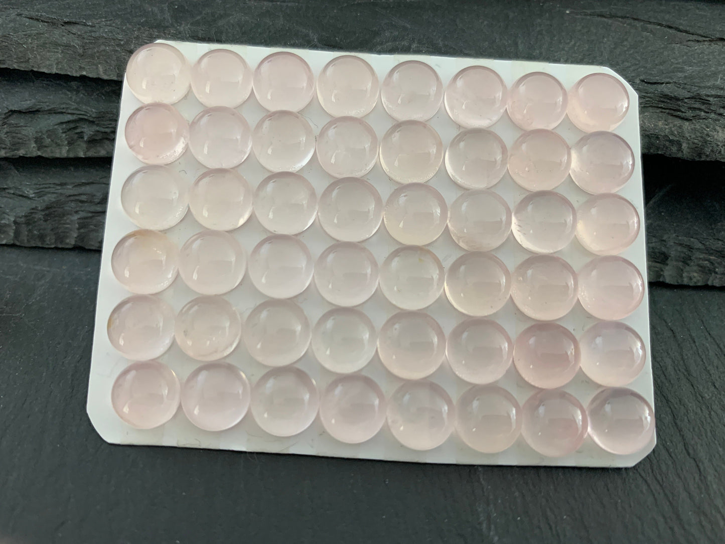 Rose Quartz round 8mm cabochon - Calibrated cabochons