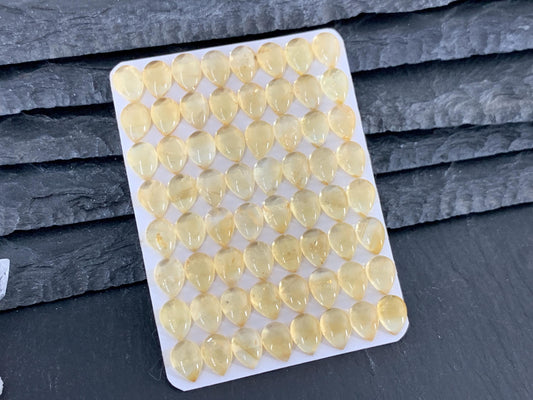 Citrine pear 6x8mm cabochon - Calibrated cabochons