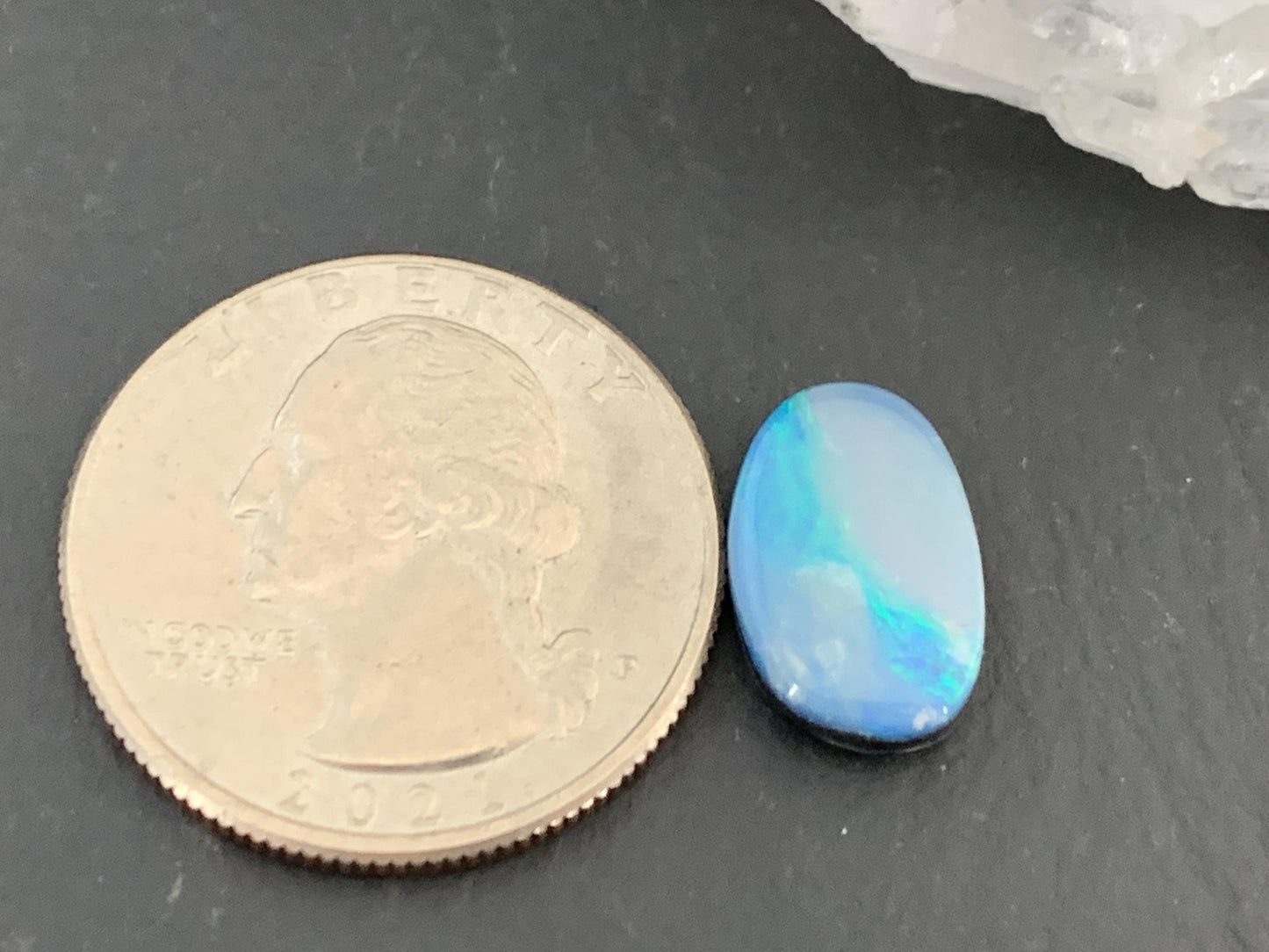 Australian Opal doublet 9x14x4mm cabochon