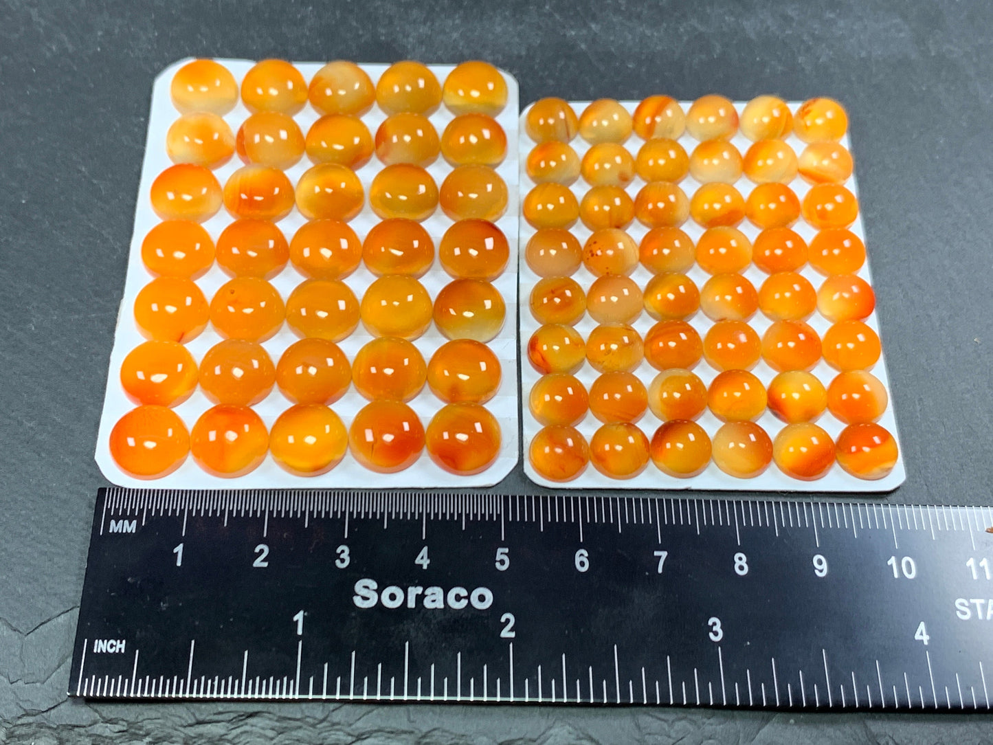 Carnelian round 8mm, 10mm cabochon - Calibrated cabochons
