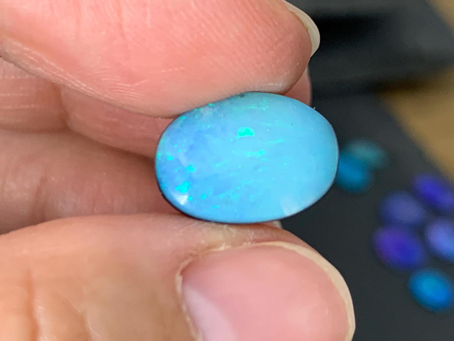 Australian Opal doublet 10x14x4.5mm cabochon