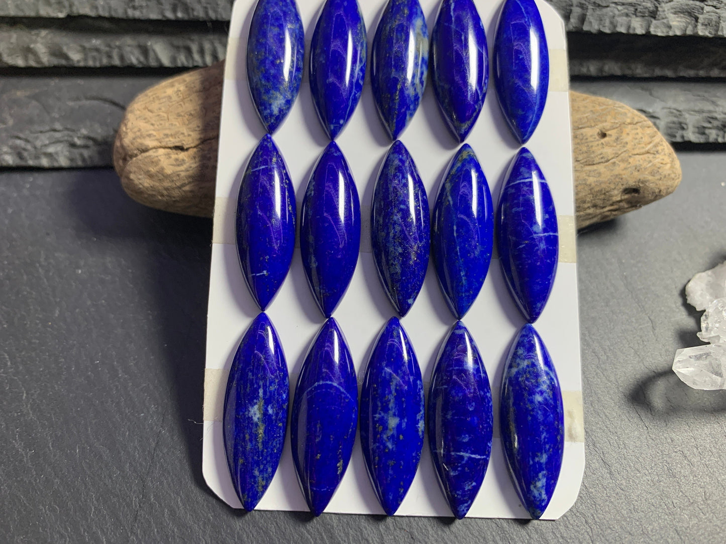 Lapis Lazuli marquise 10x30mm cabochon - Calibrated cabochons