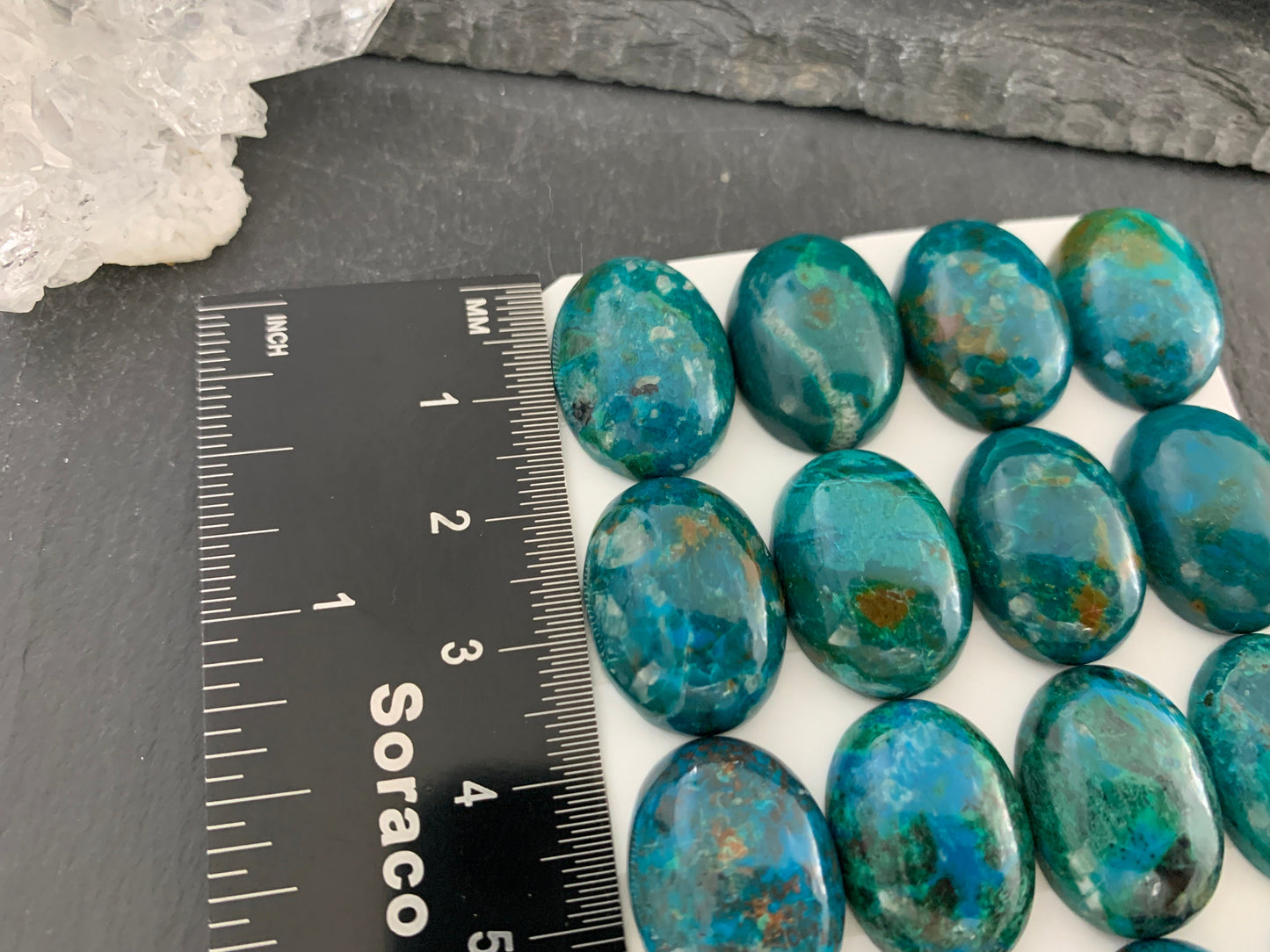 Chrysocolla oval 15x20mm cabochon - Calibrated cabochons
