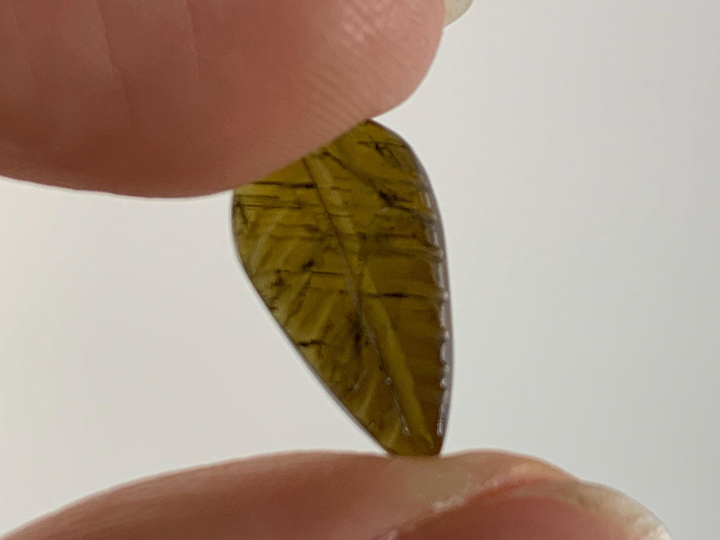 Carved Tourmaline 8x15x2mm cabochon