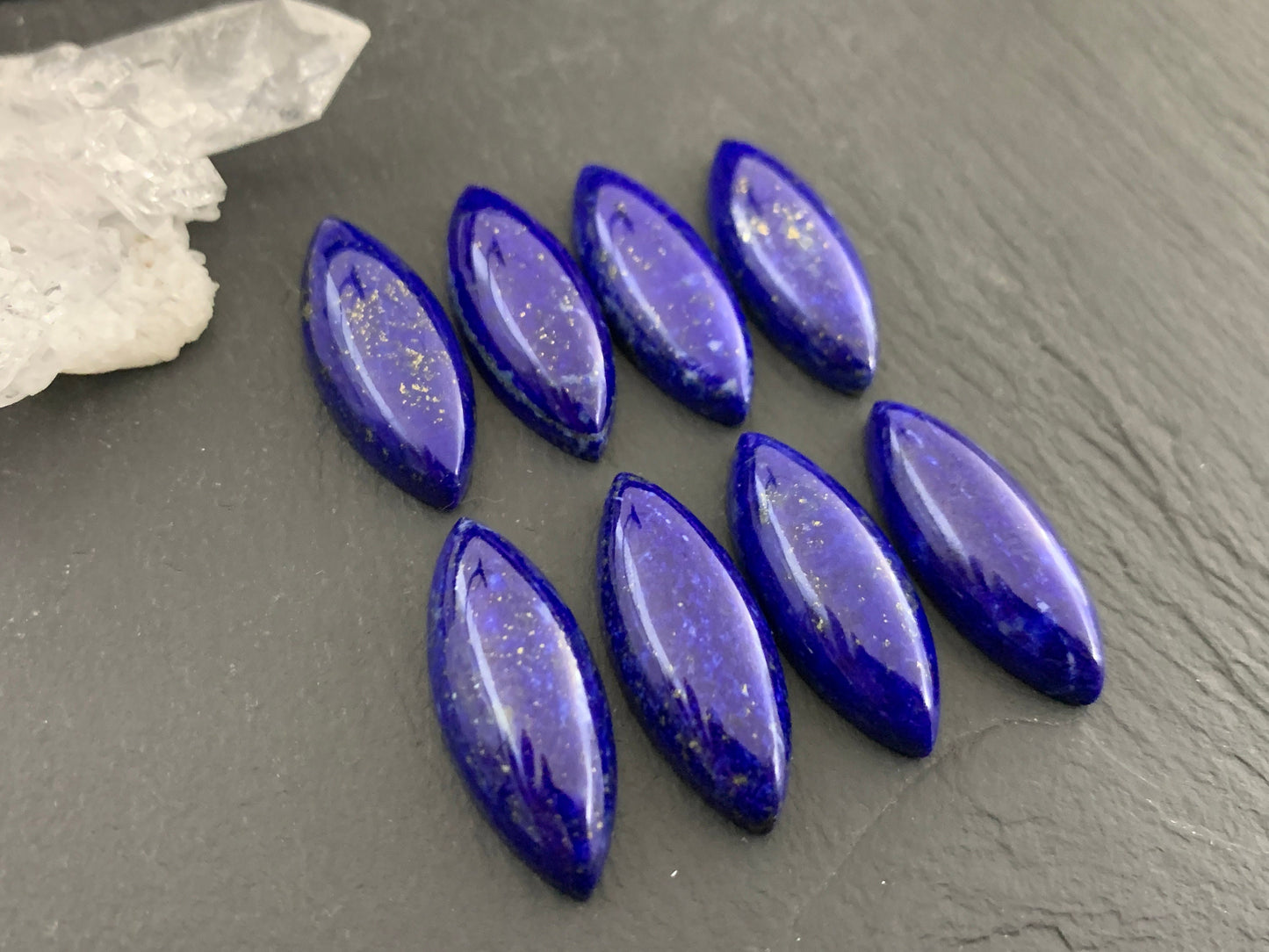 Lapis Lazuli marquise 10x25mm cabochon - Calibrated cabochons