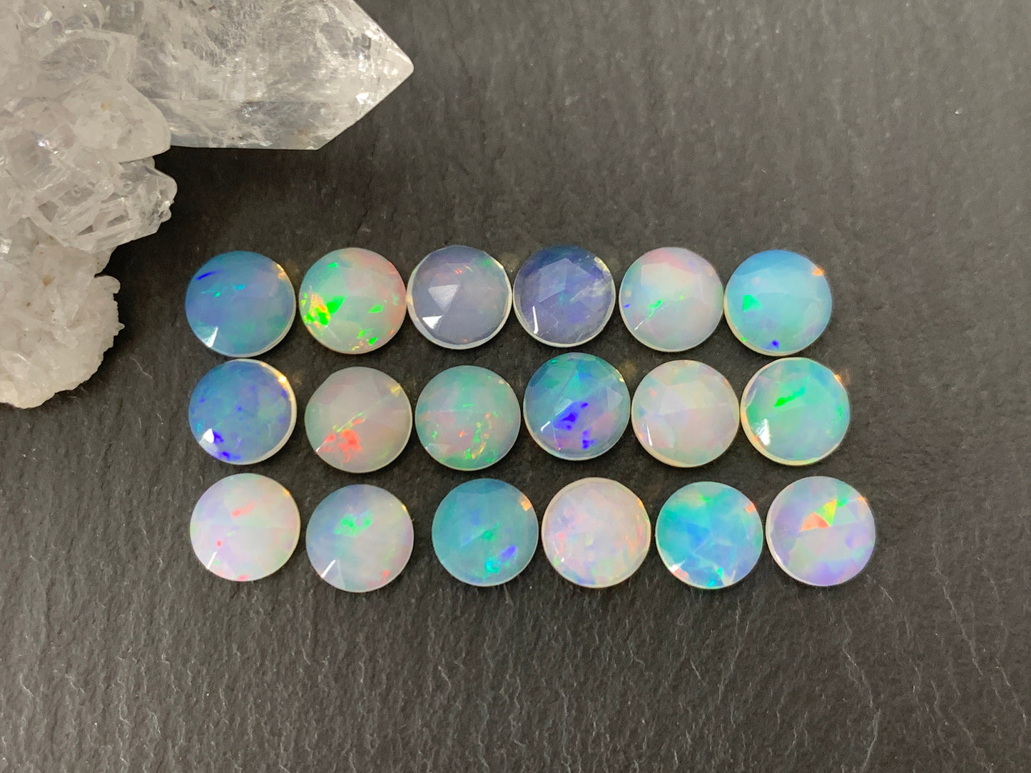Faceted Ethiopian Opal round 6mm cabochon