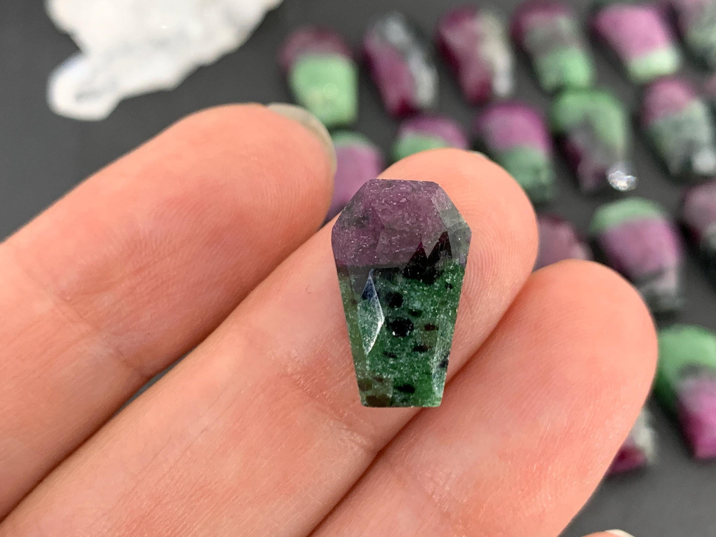 Faceted Ruby Zoisite Coffin 10x16mm Cabochon | select your cabochon
