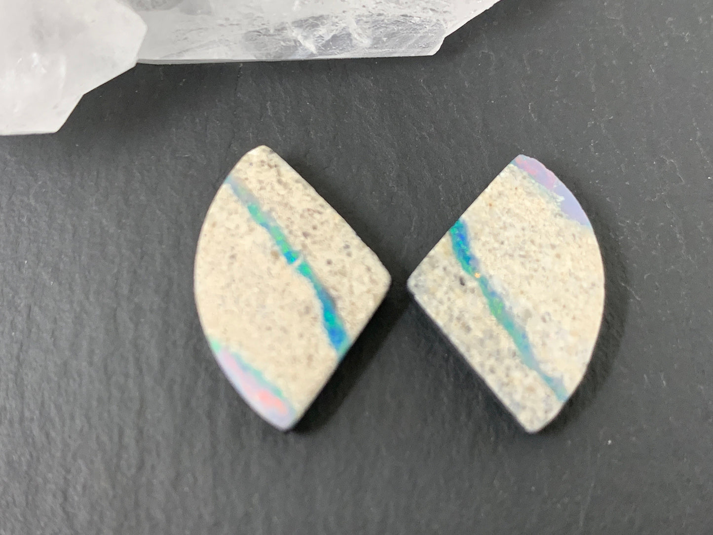 Australian Opal doublet 12x18x3.5mm pair of cabochons