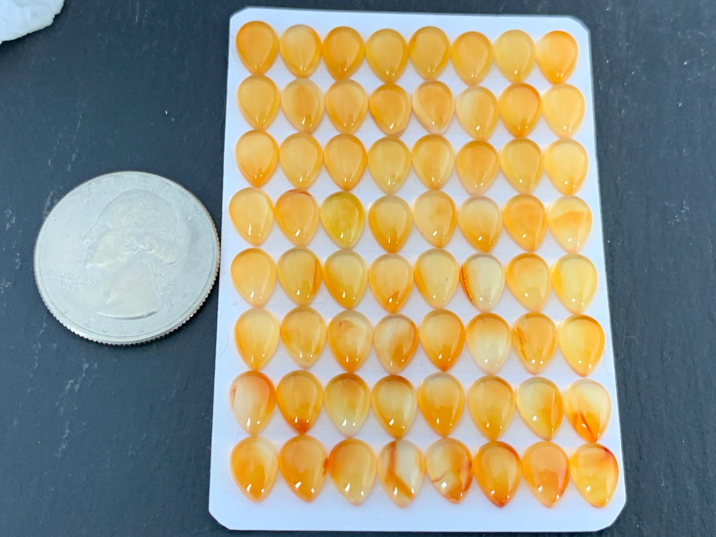 Carnelian pear 6x8mm, 8x10mm cabochon- Calibrated Carnelian