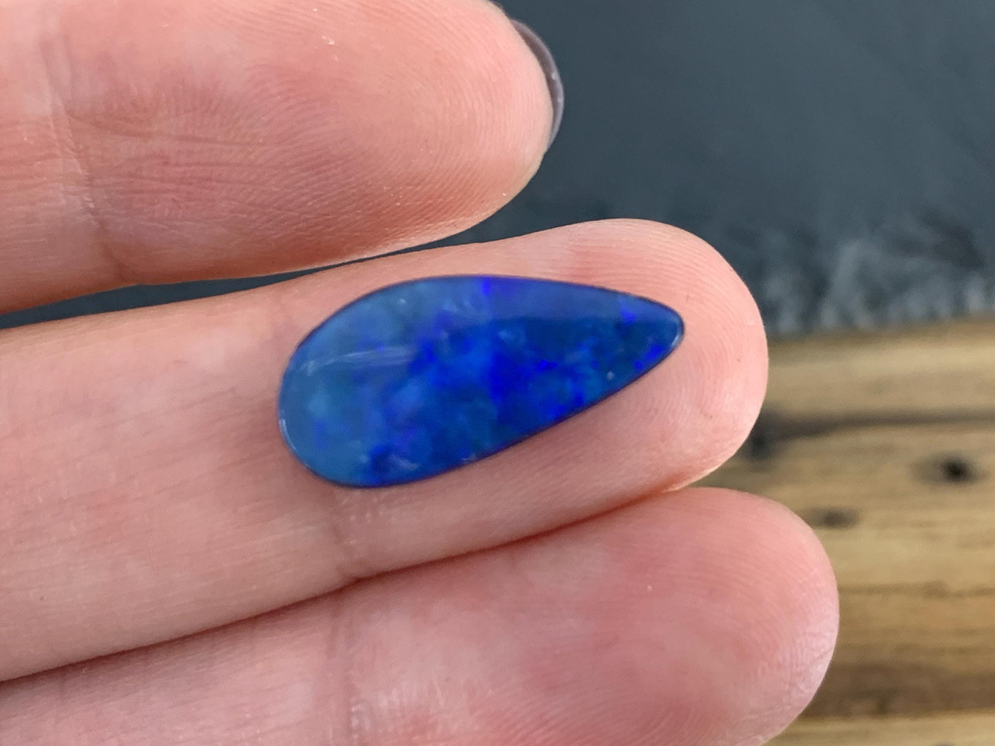 Australian Opal doublet 9x18x4mm cabochon
