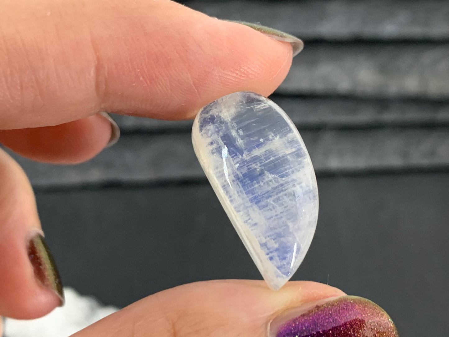 Rainbow Moonstone 23x12x8mm cabochon