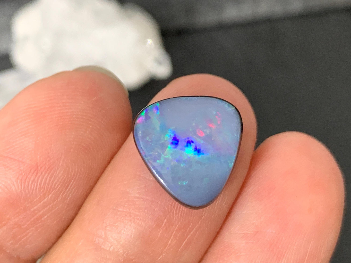 Australian Opal doublet 11.5x12x4mm cabochon