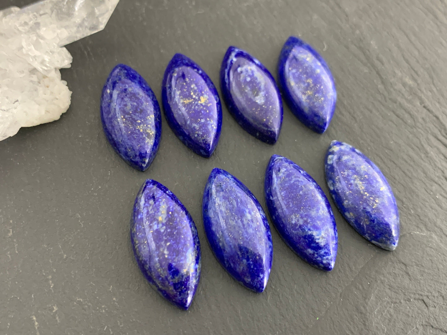 Lapis Lazuli marquise 12x25mm cabochon - Calibrated cabochons