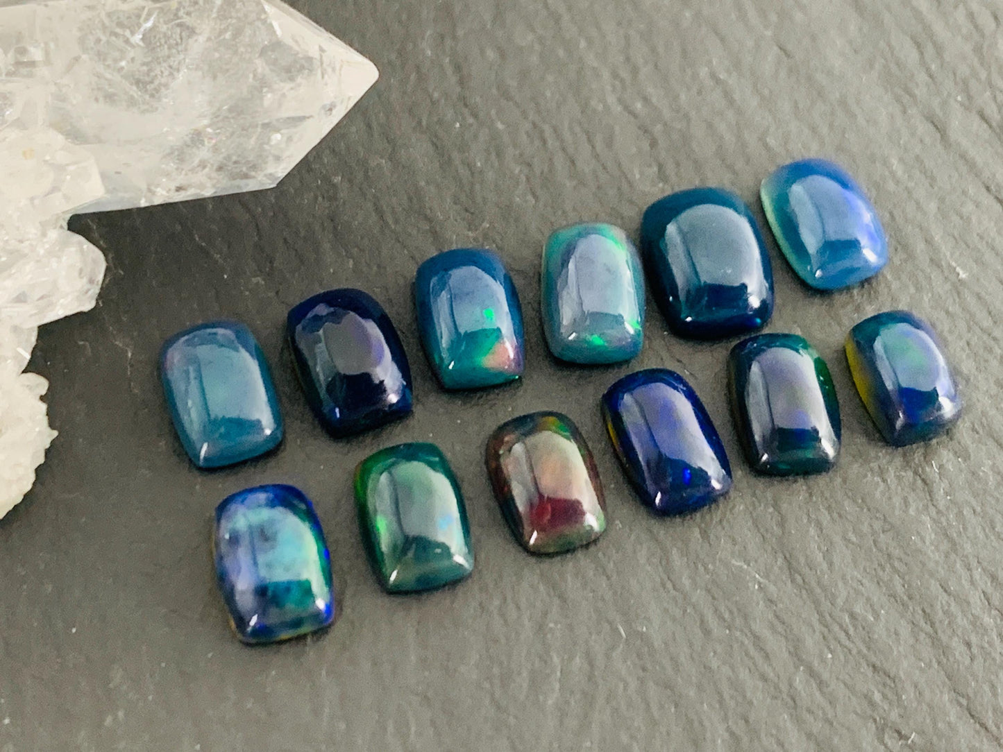 Natural Ethiopian Black Opal 6-7mm Rectangle Cabochon