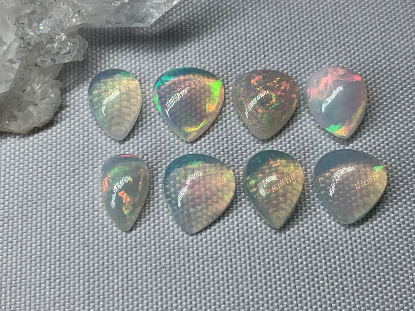 Ethiopian Opal pear 10mm long cabochon