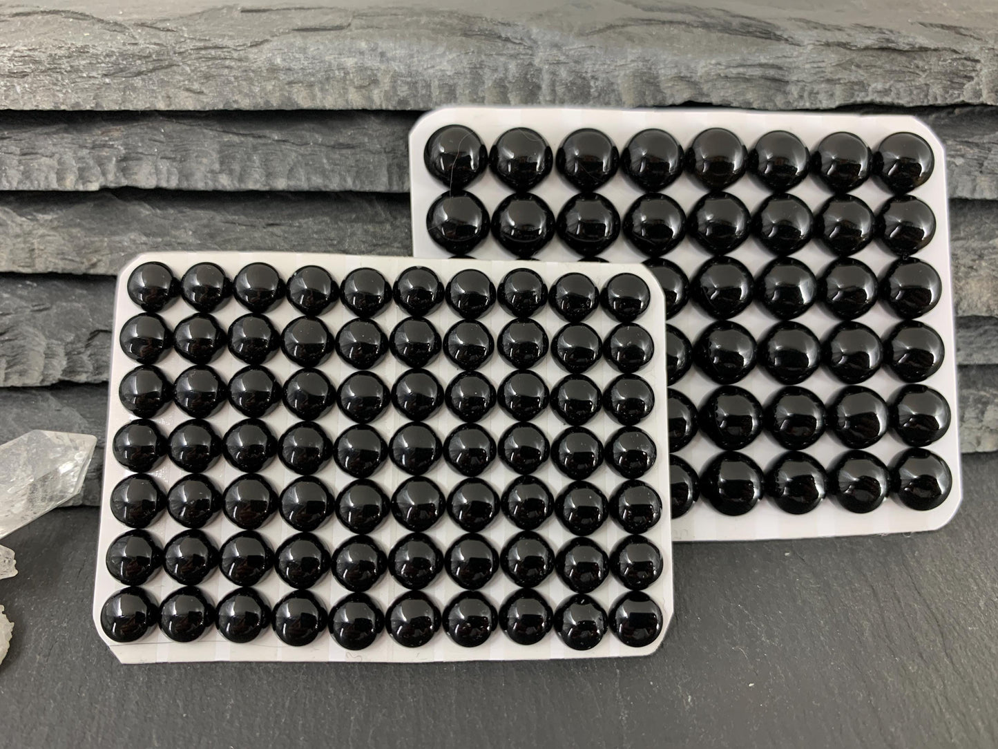 Black Agate round 6, 8, 12, 15mm cabochon - Calibrated cabochons