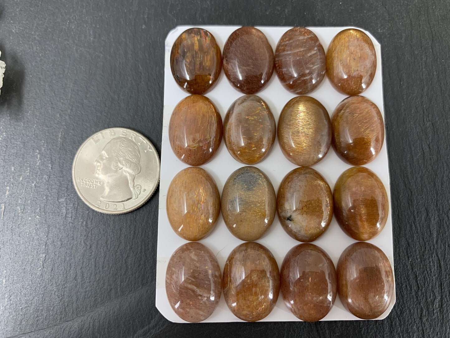 Sunstone oval 15x20mm cabochon - Calibrated cabochons