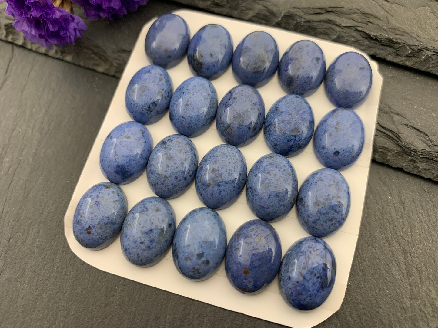 Dumortierite oval 12x16mm cabochon | Calibrated Cabochons