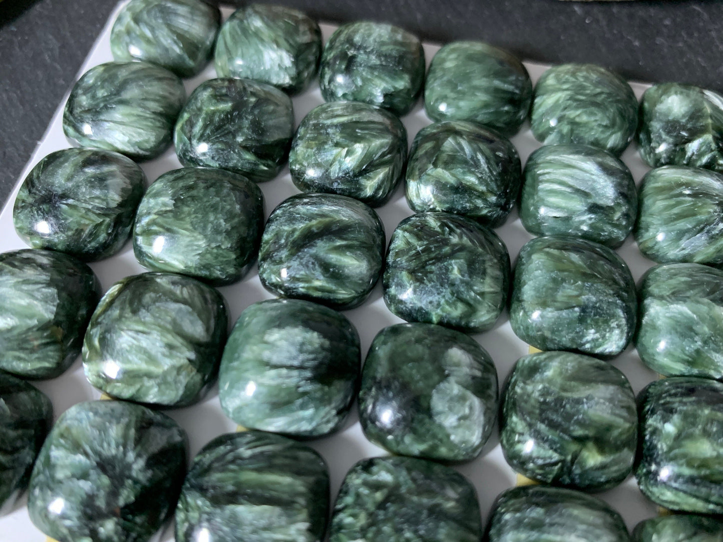 Seraphinite square cushion 15mm cabochon