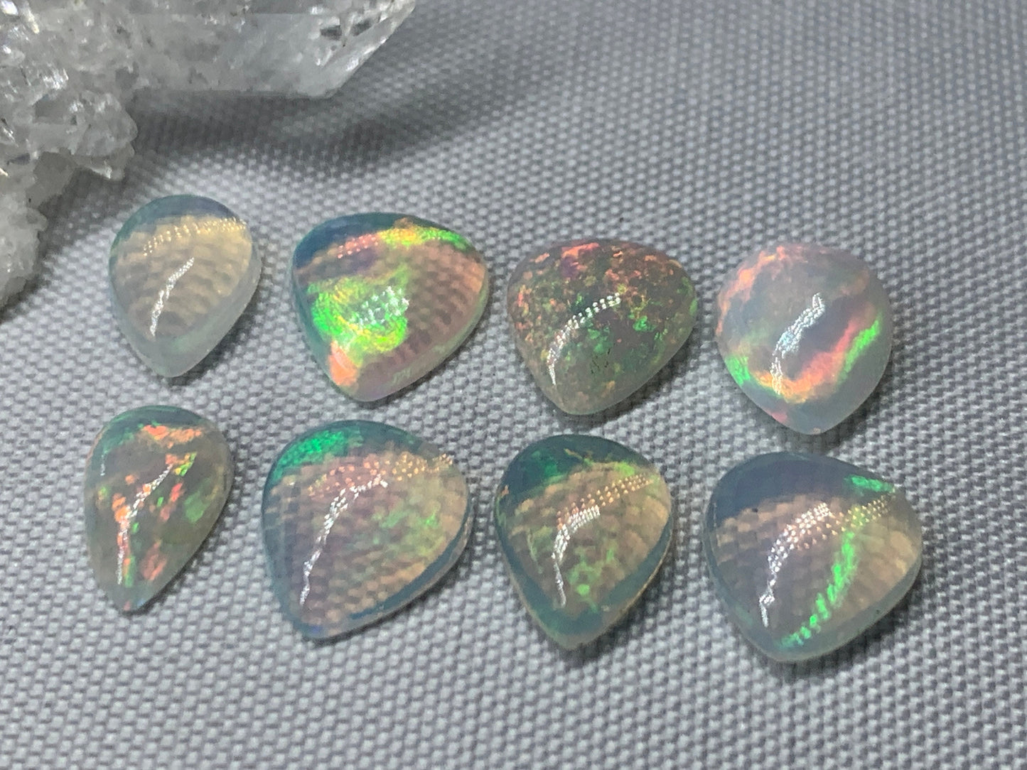 Ethiopian Opal pear 10mm long cabochon