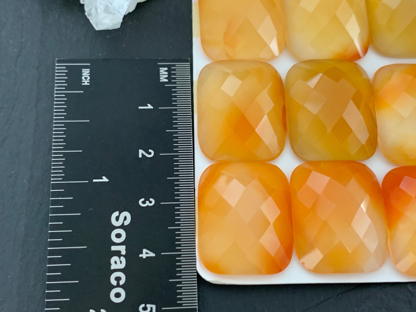 Faceted Carnelian 18x22mm Cabochon | Calibrated Carnelian