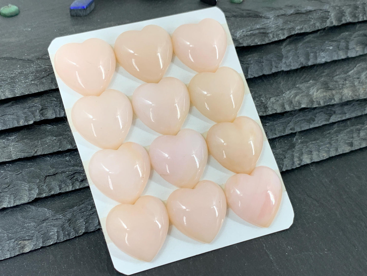 Pink Opal Heart Cabochon 20mm - Natural Calibrated Gemstone Jewelry