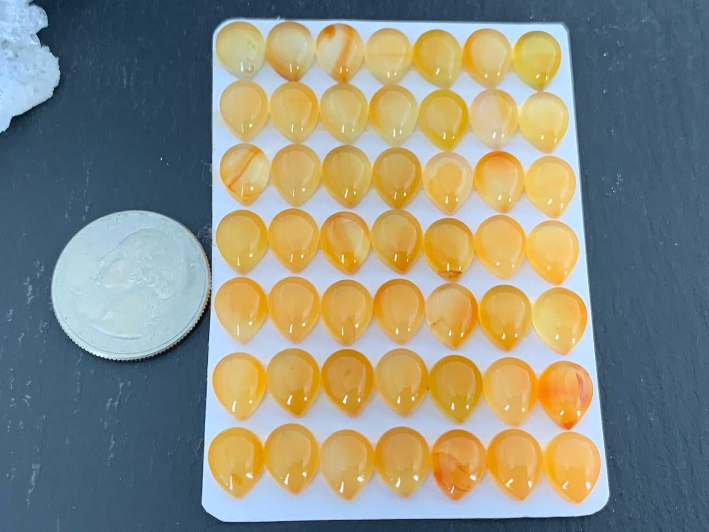 Carnelian pear 6x8mm, 8x10mm cabochon- Calibrated Carnelian