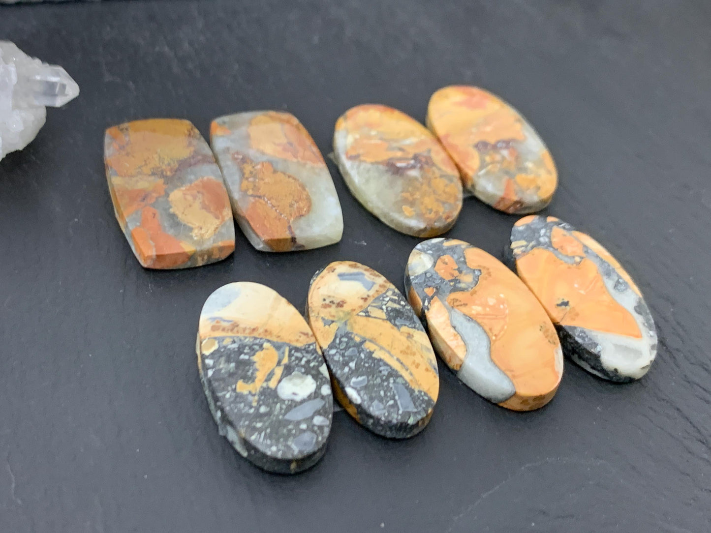Maligano Jasper cabochon pair