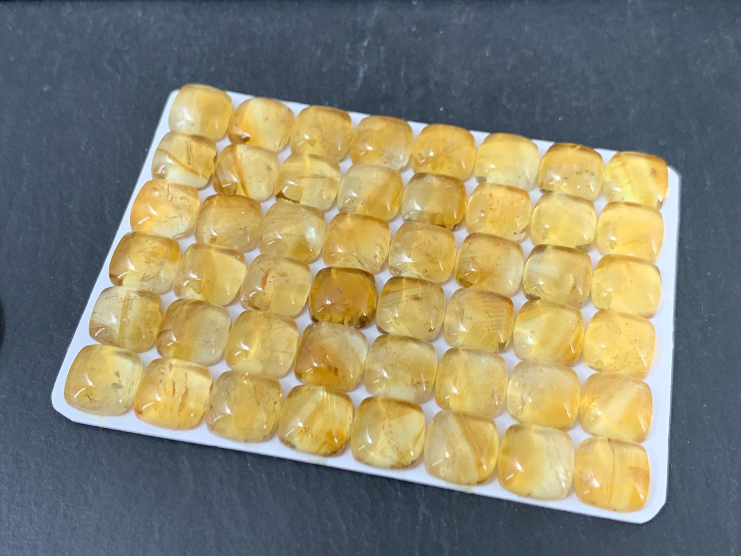 Citrine Square Cushion 8mm Cabochon – Calibrated Natural Gemstone
