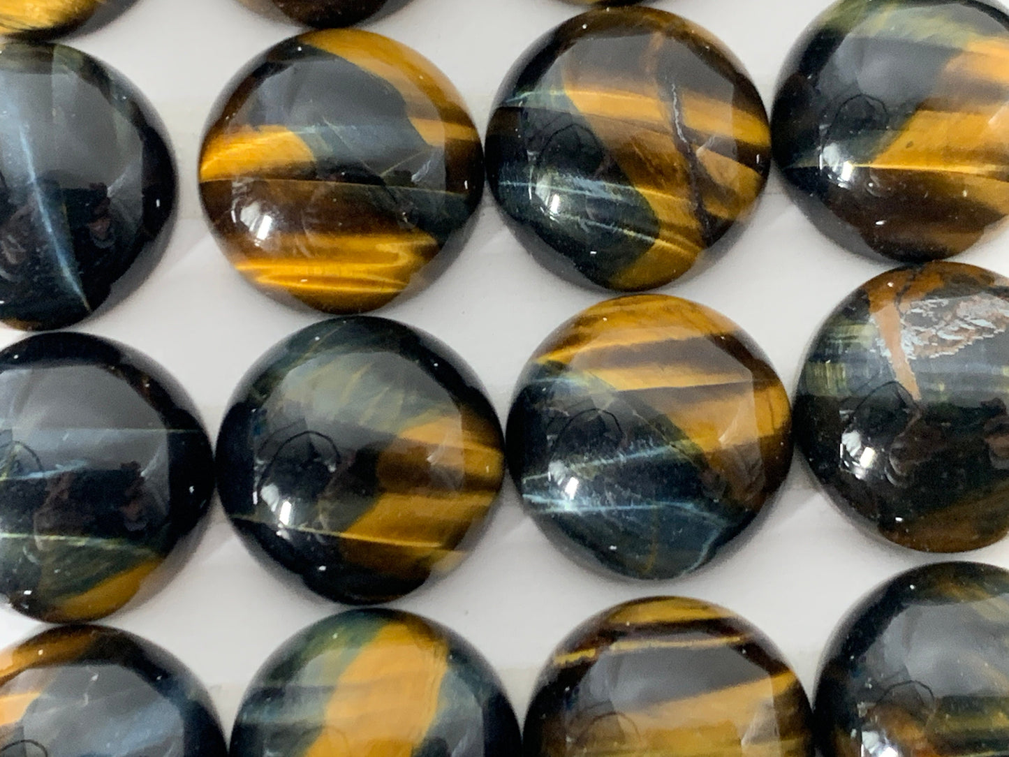 Tiger eye round 15mm cabochon - Calibrated cabochons