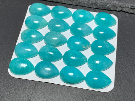 Amazonite pear 13x18mm cabochon - Calibrated cabochons