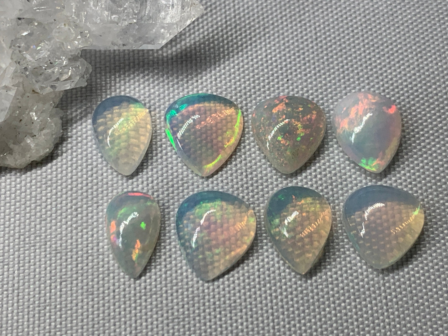 Ethiopian Opal pear 10mm long cabochon