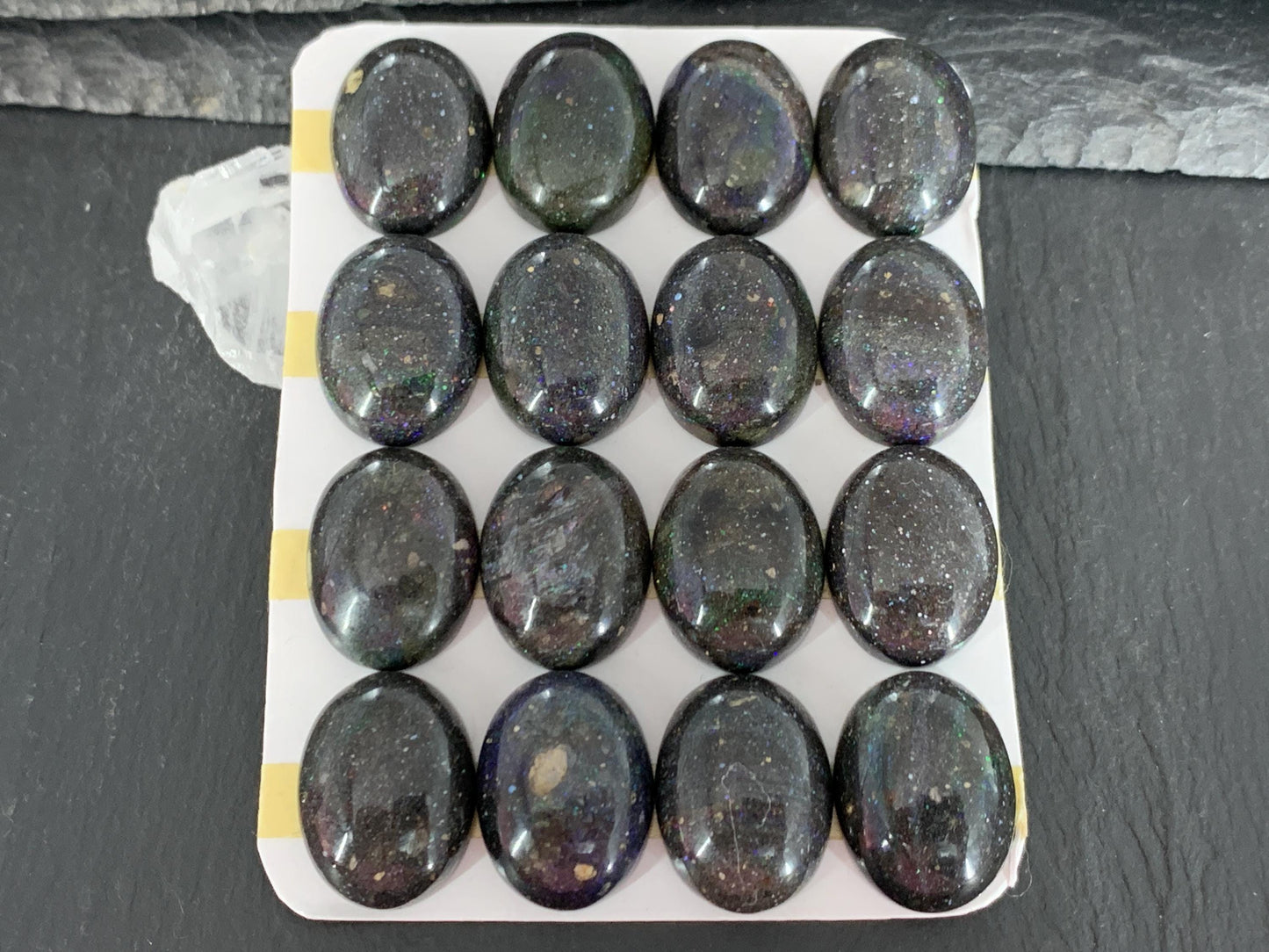 Black Andamooka Opal oval 15x20mm cabochon - Matrix Australian Opal