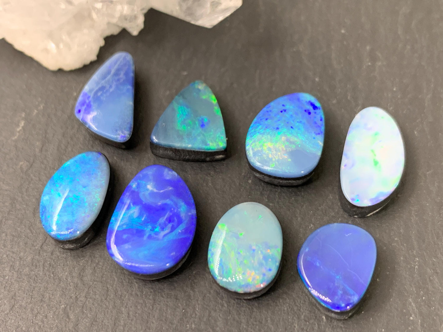 Australian Opal doublet 10-14mm long cabochon