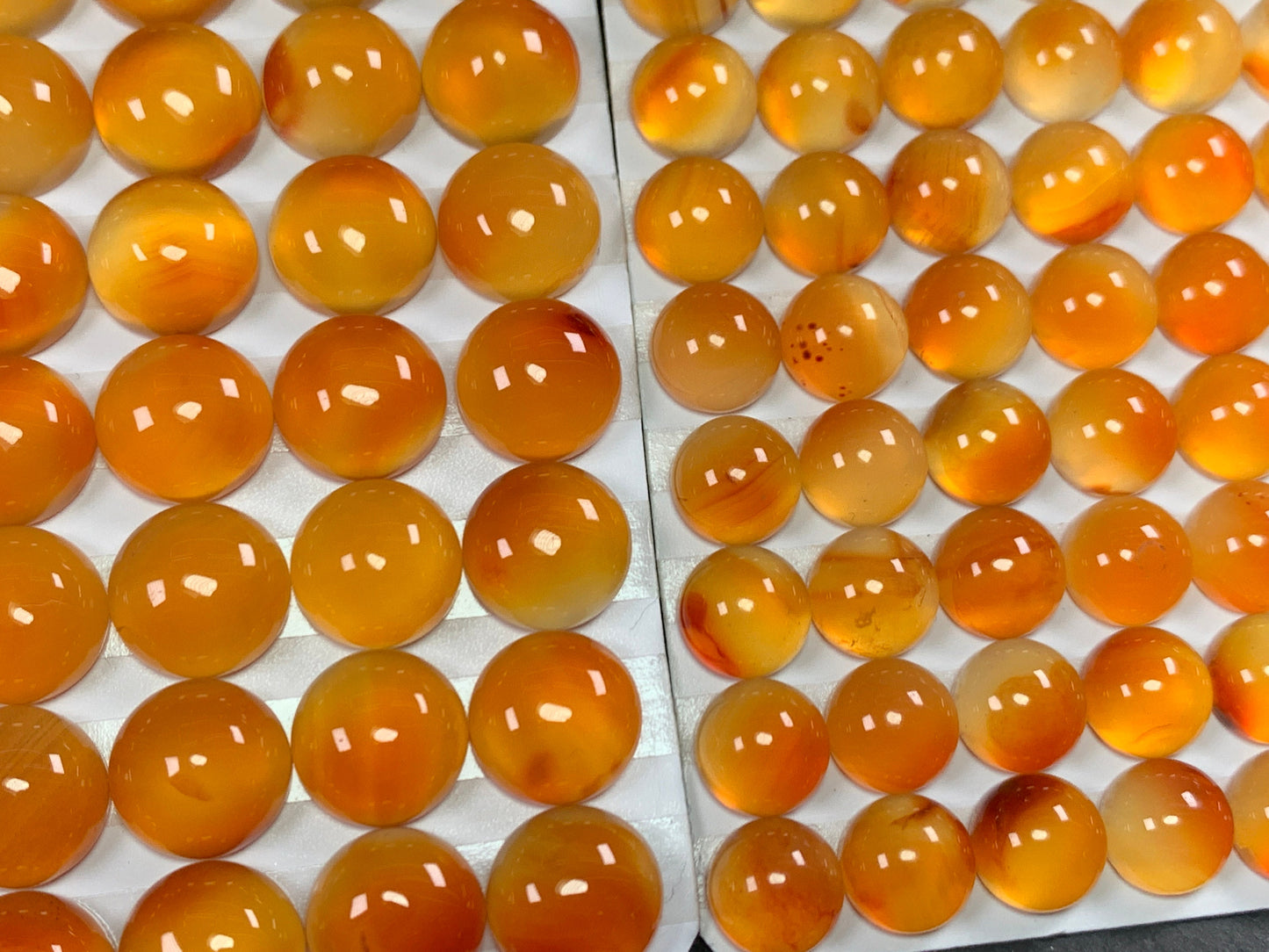 Carnelian round 8mm, 10mm cabochon - Calibrated cabochons