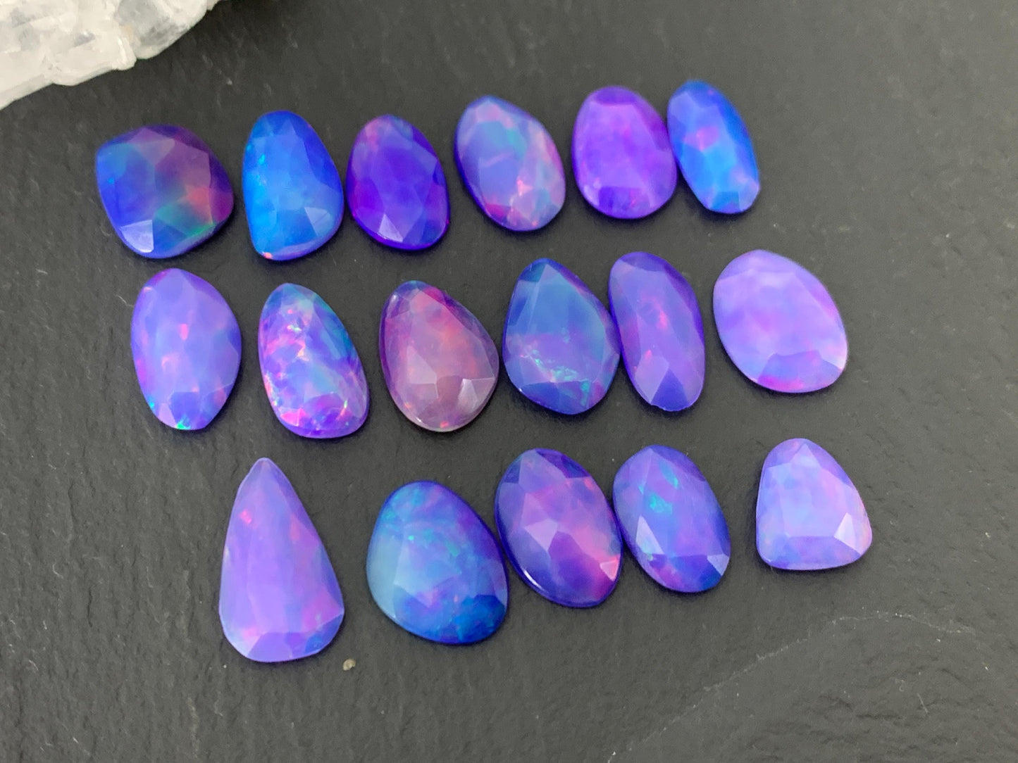 Faceted Purple Ethiopian Opal 9-13mm cabochon