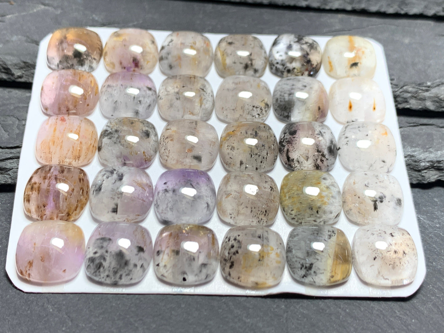Super 7 square cushion 12x12mm cabochon - Calibrated cabochons