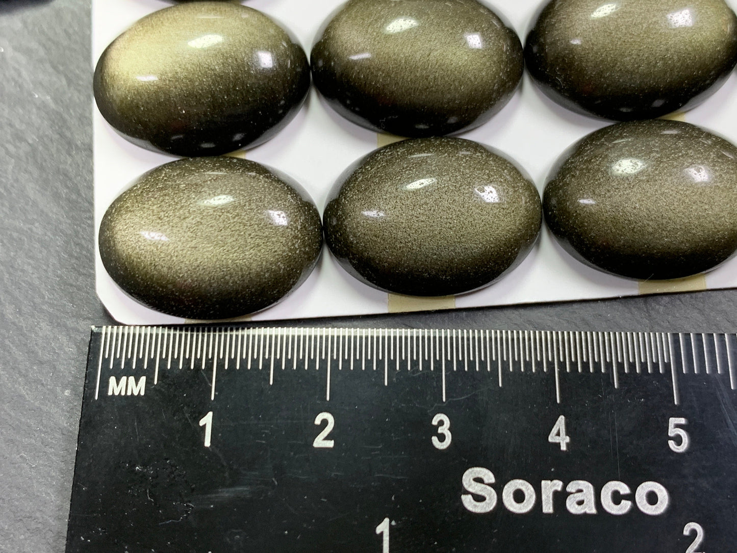 Gold Obsidian oval 15x20mm cabochon - Calibrated cabochons
