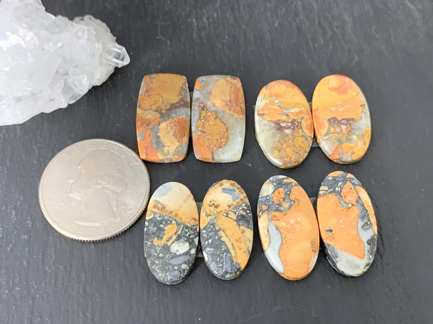 Maligano Jasper cabochon pair