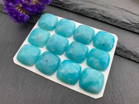 Amazonite Square 18x18mm cabochon - Calibrated cabochons