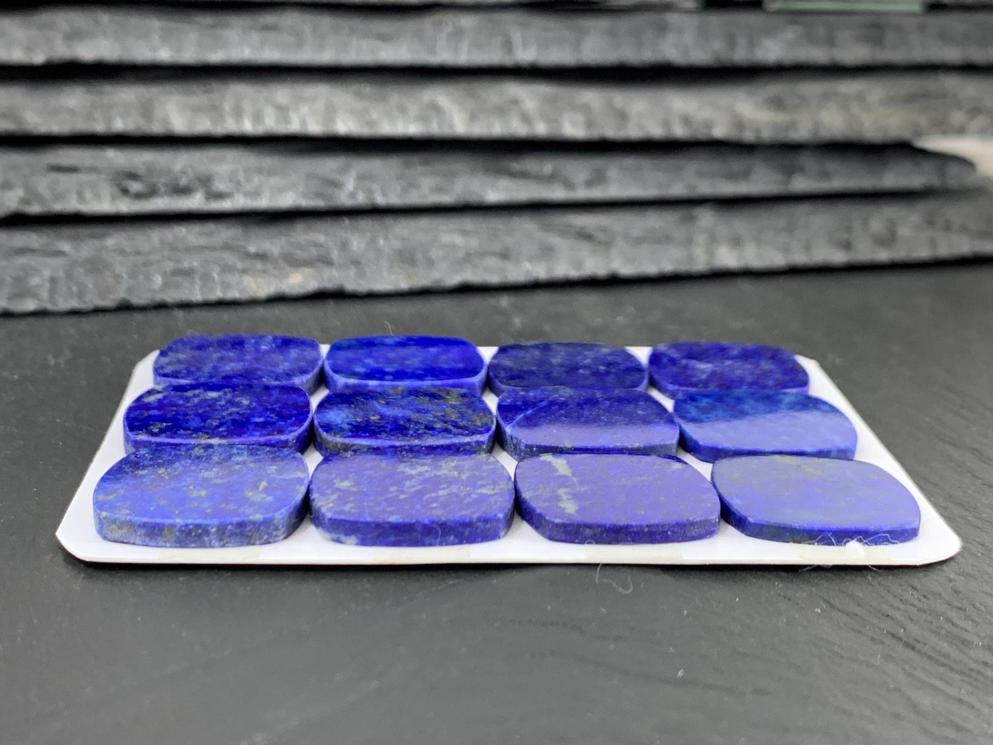 Flat Lapis Lazuli Cabochon - Natural Square Cushion 18x18mm Flat Calibrated Gem
