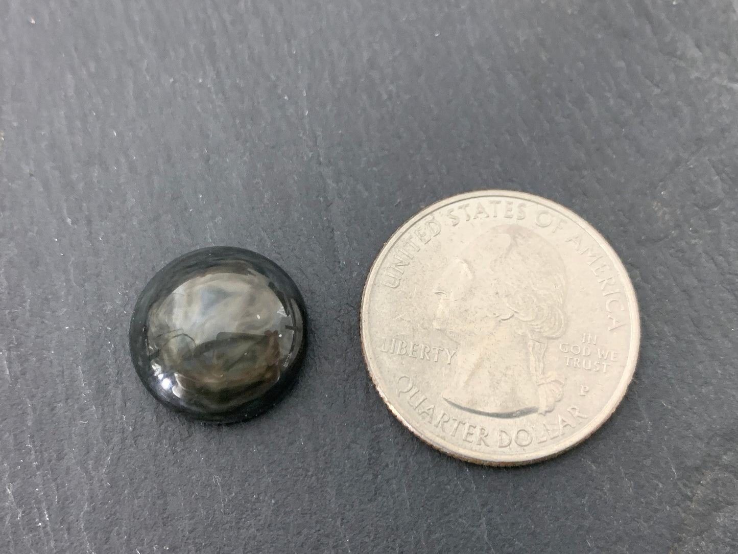 Rainbow Obsidian round 15mm cabochon - Calibrated cabochons