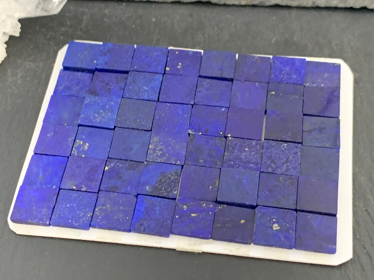 Flat Lapis Lazuli square 8x8mm cabochon - Calibrated cabochons