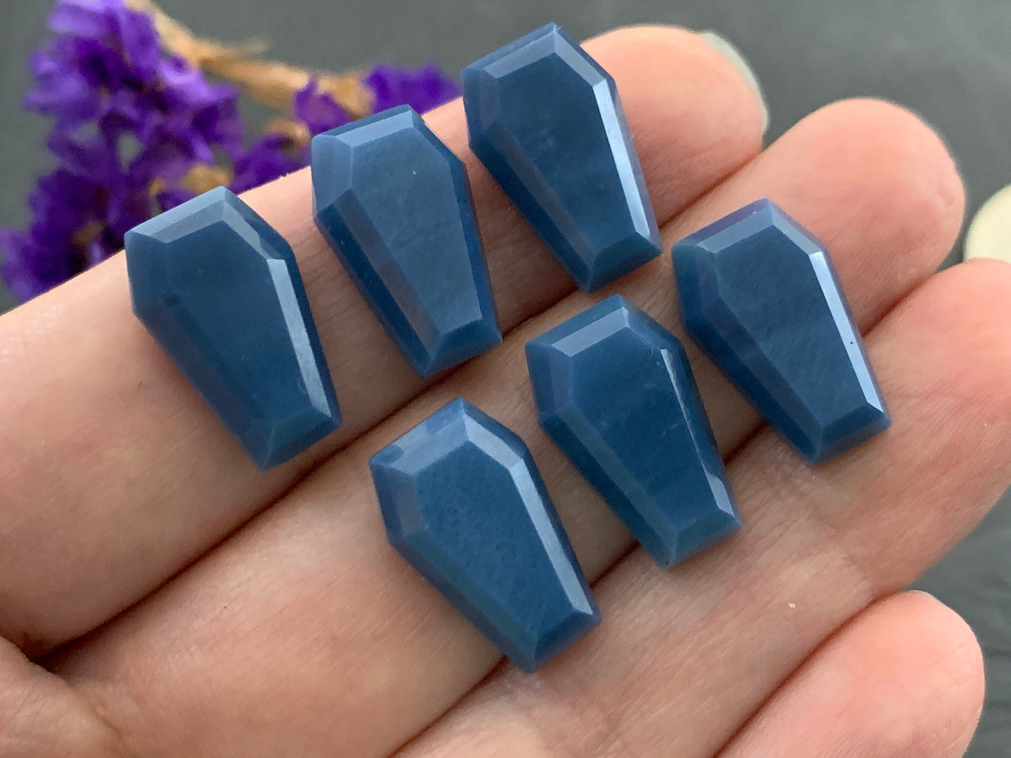 Blue Opal Coffin 10x16mm cabochon