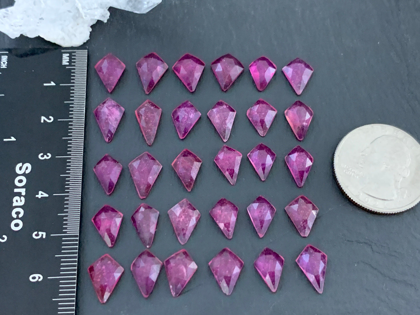 Faceted 10-11mm Thailand pink Sapphire cabochons