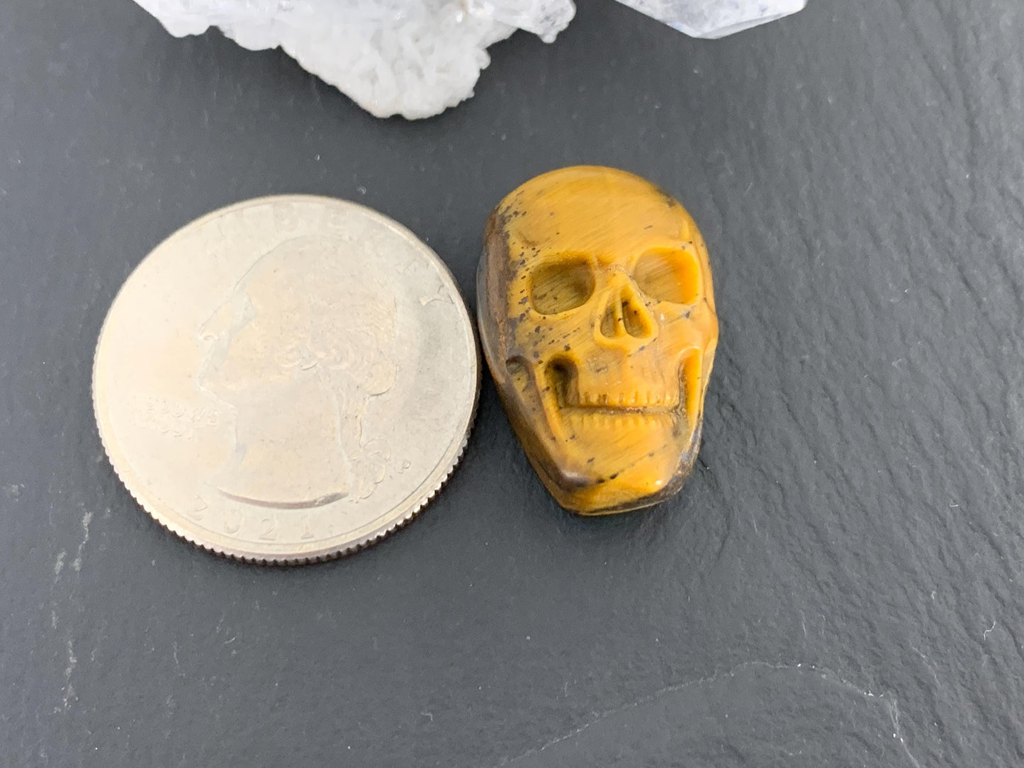 Tiger eye skull 15x21mm cabochon