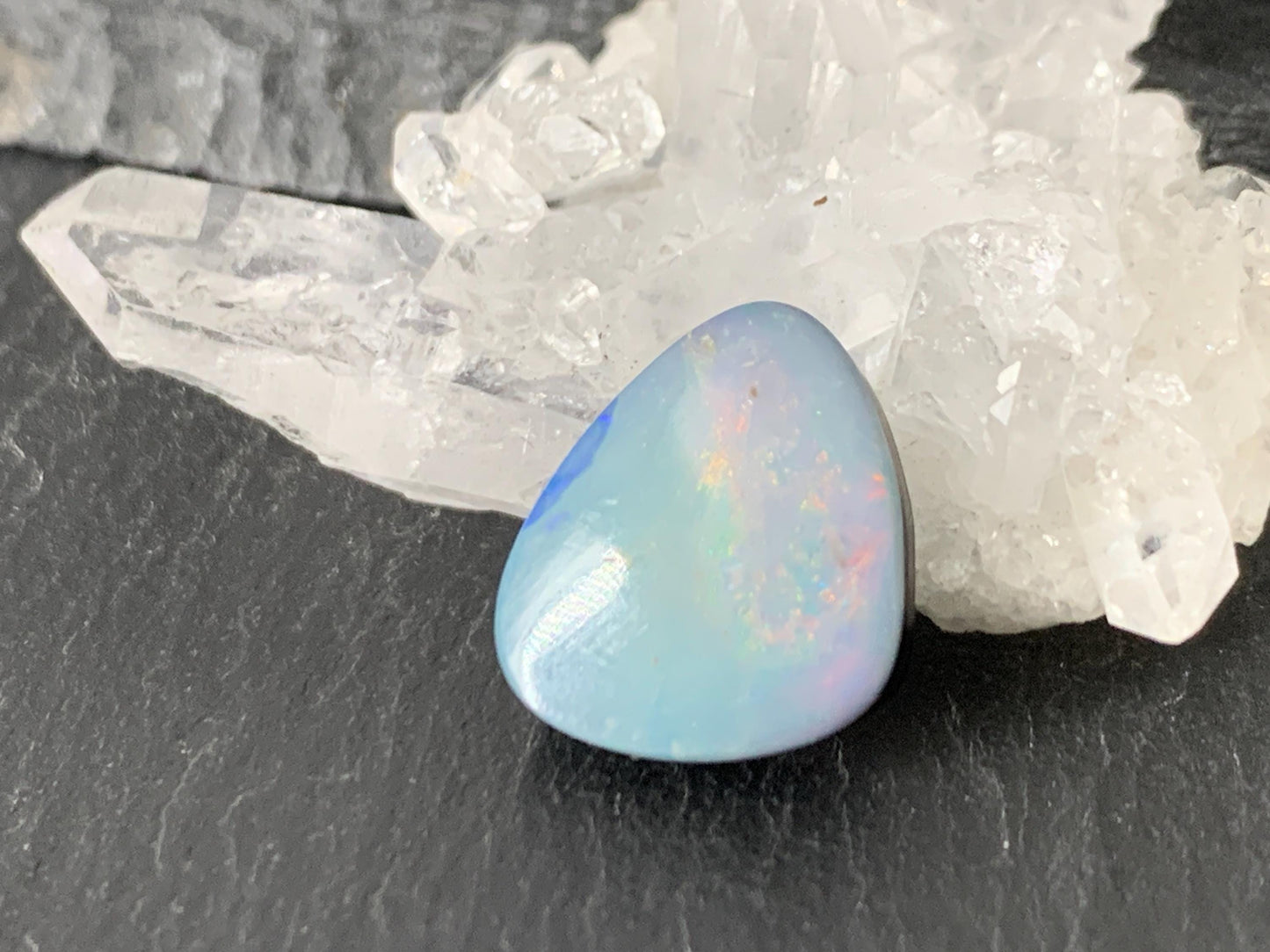 Australian Opal doublet 12x15x5mm cabochon
