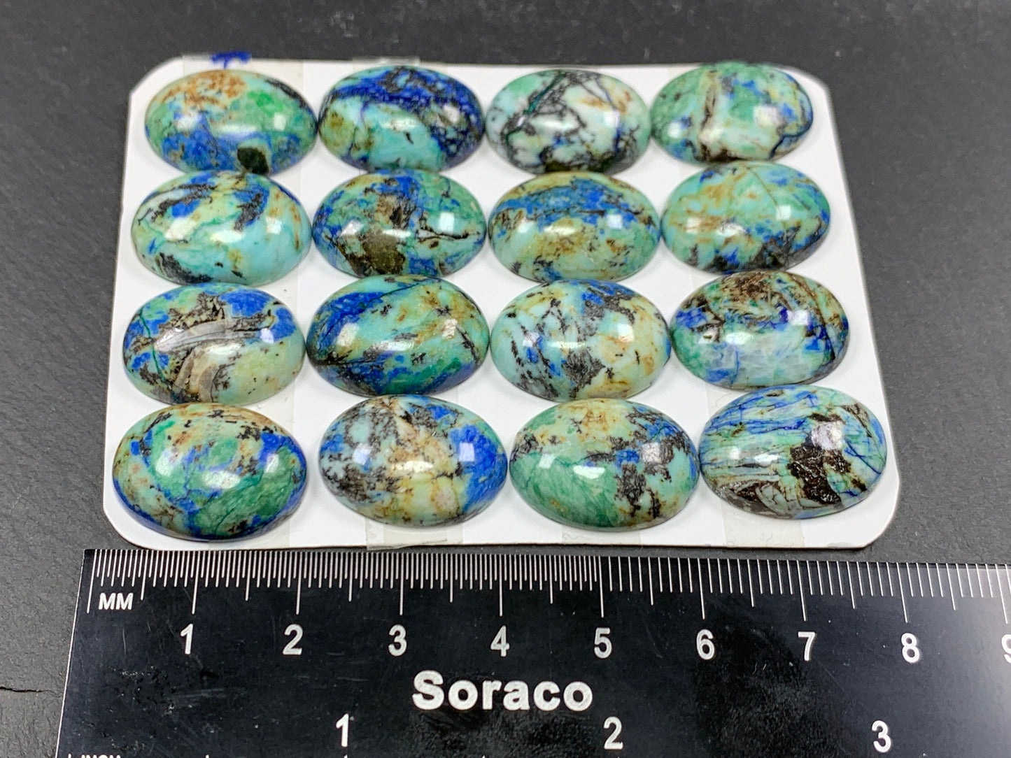 Azurite oval 15x20mm cabochon - Calibrated cabochons
