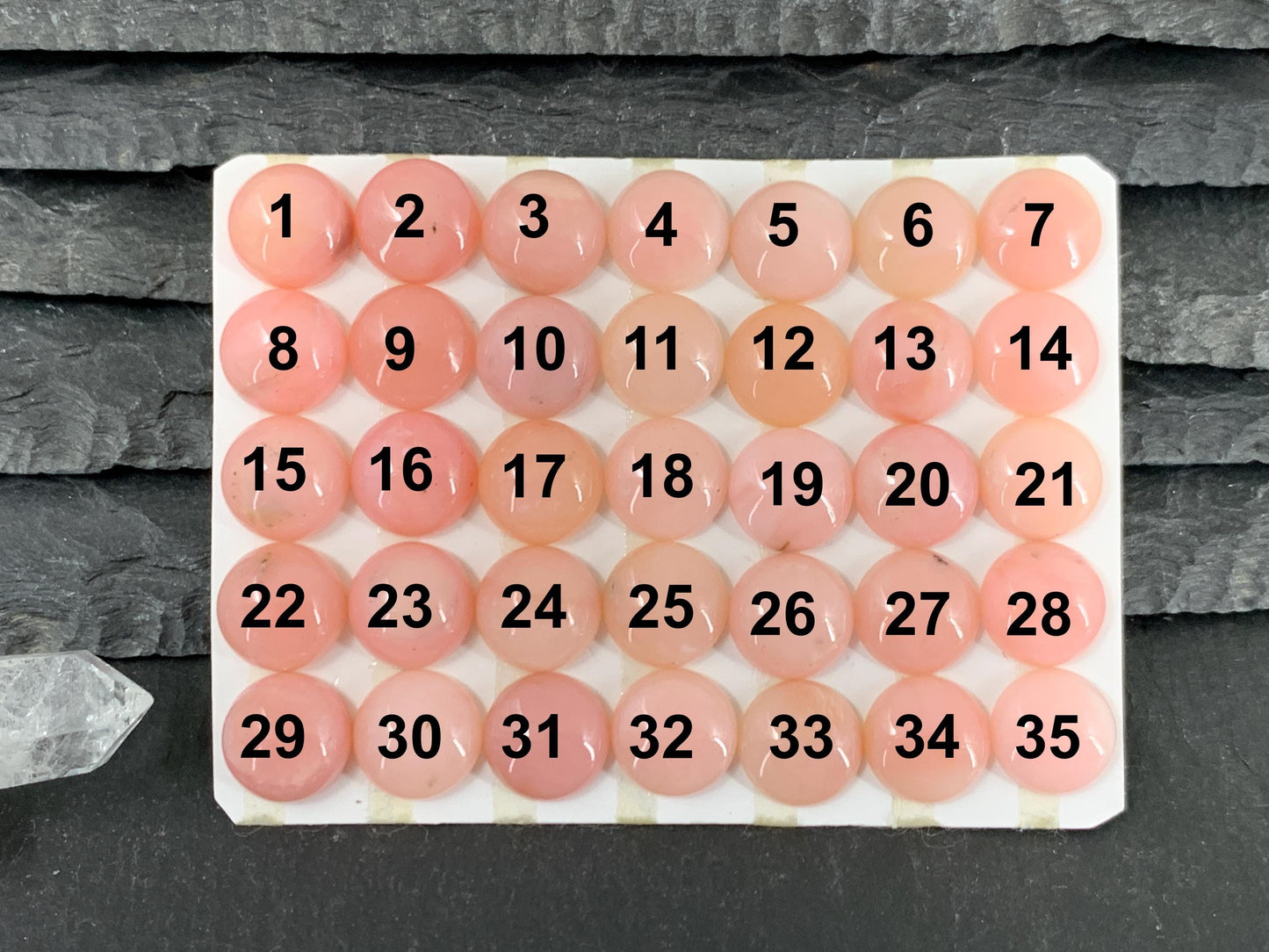 Pink Opal round 10mm cabochon - Calibrated cabochons
