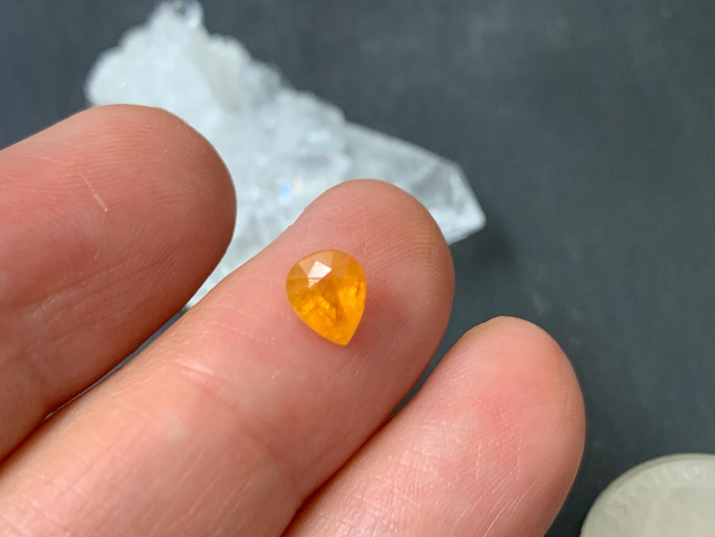 Spessartine Garnet Faceted Cut Pear 5.5mm, 6mm 7mm long | Faceted Stone